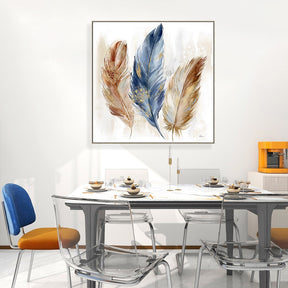 Feather Half Hand Painted Oil Painting Wall Art