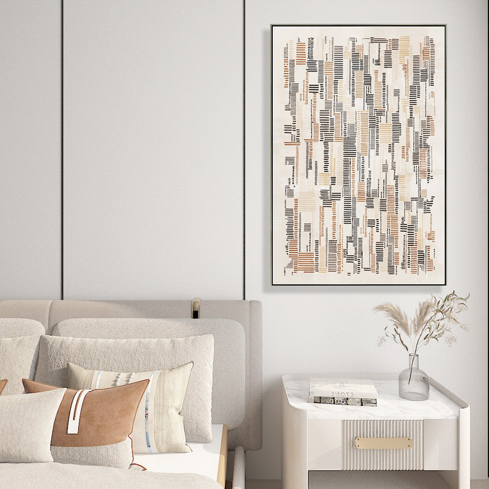 Horizontal And Vertical Texture Half Hand Painted Wall Art