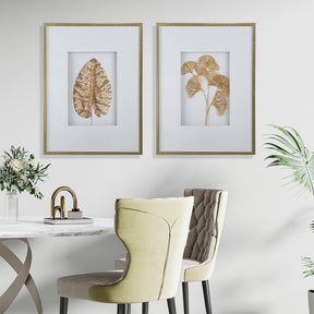 S/2 Bohemian Golden Leaf Wall Arts