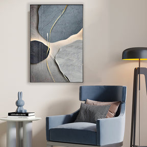 Contemporary Abstract Cascading Rocks Texture Framed Wall Art