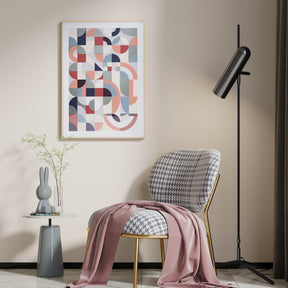 Abstract Grid Stitching Framed Wall Art