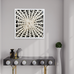 White And Black Spider Web Cutout Wall Art