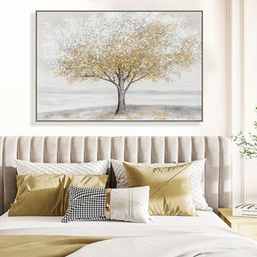 Golden Tree Hand Painted Canvas Wall Art