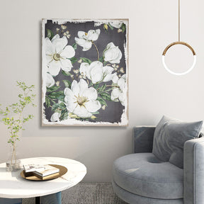 Vintage Magnolia Blooms Canvas Print Mural