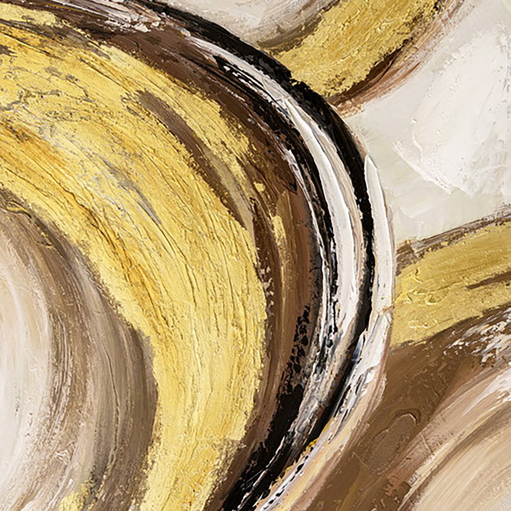 Hand Painted Yellow And Cream Abstract Wall Art