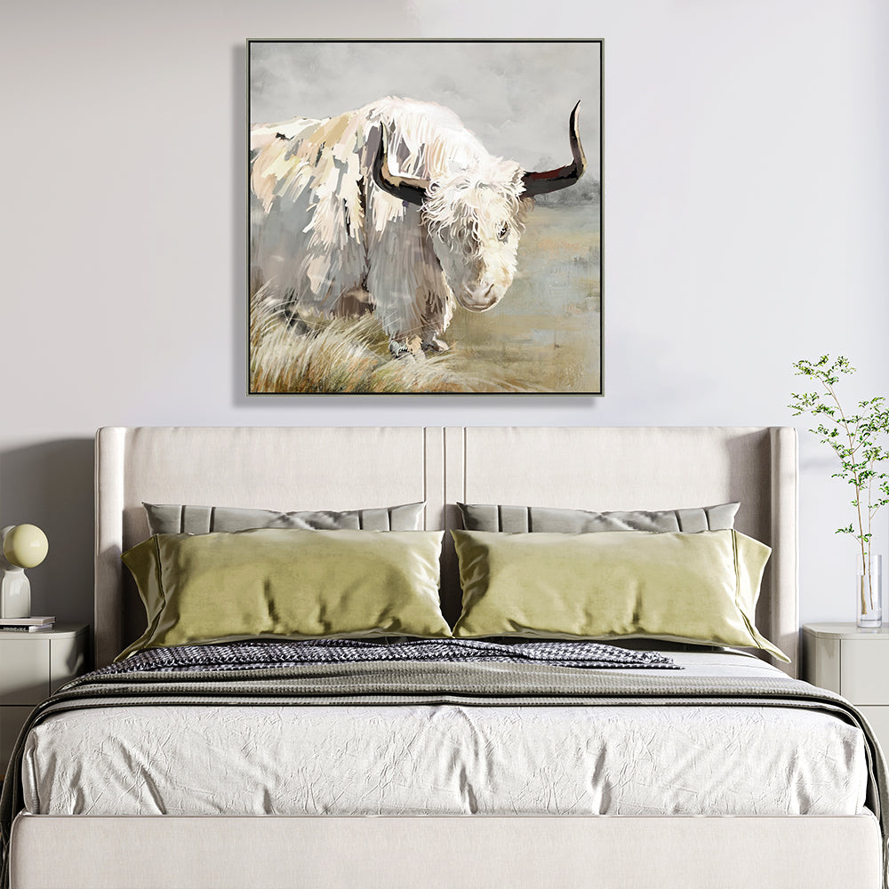 White Goat Half Hand Painted Oil Painting