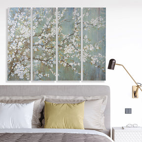 Traditional Oil Painting Cherry Blossom S/4 Canvas Print Wall Art