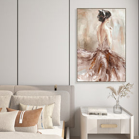 Elegant Lady Hand Painted Canvas Wall Art