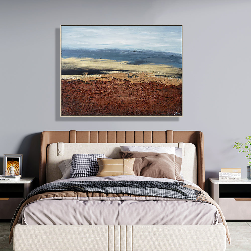 Blue And Brown Oil Painting Canvas Wall Art