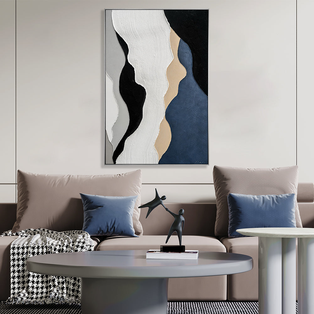 Hand Painted Abstract Strokes And Lines Wall Art