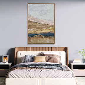 Beige And Gray Hand Painted Canvas Wall Art