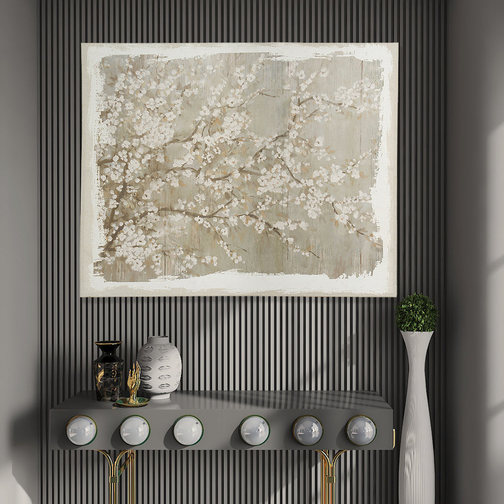 Modern Style Saison White Cherry Blossom Mural