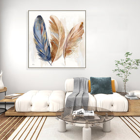 Feather Half Hand Painted Oil Painting Wall Art