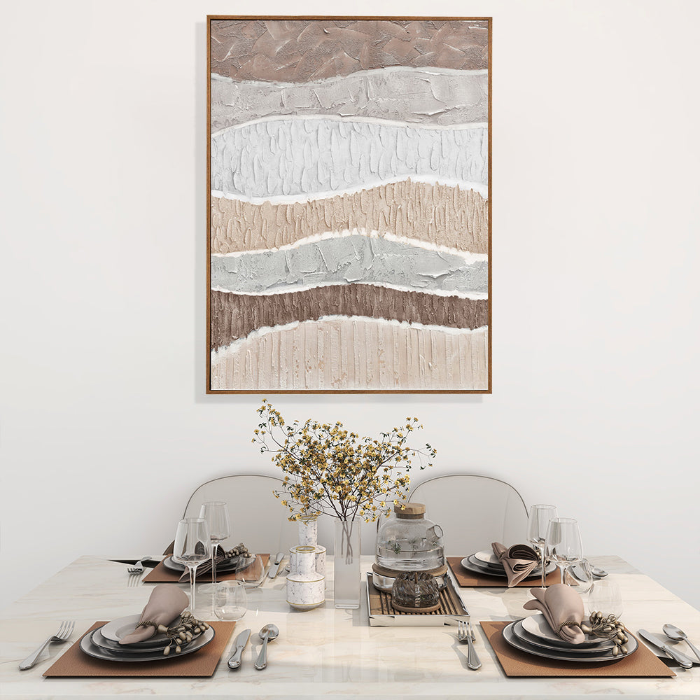 Hand Painted Abstract Water Waves Wall Art