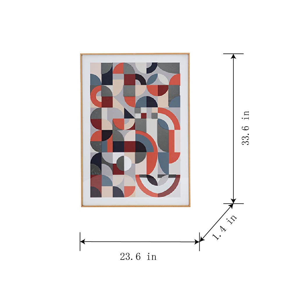 Abstract Grid Stitching Framed Wall Art