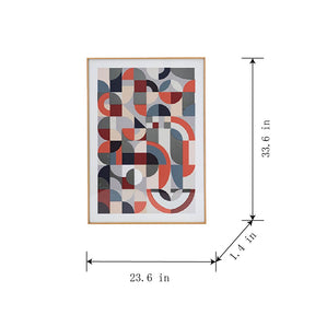 Abstract Grid Stitching Framed Wall Art