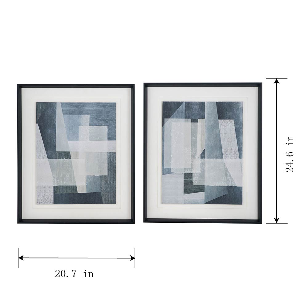 S/2 Abstract Overlapping Geometric Wall Art