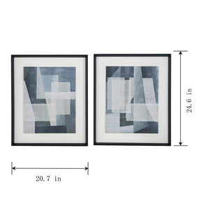 S/2 Abstract Overlapping Geometric Wall Art