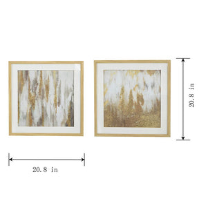 Traditional Gilt Waterfall S/2 Hand-Painted Framed Wall Art