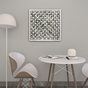 Layered Hollow Grid Framed Wall Art