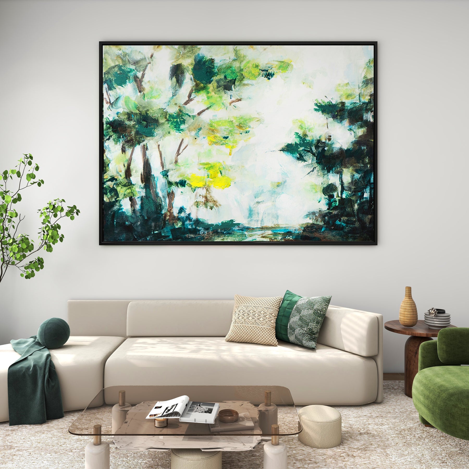 Contemporary The Edward Forest Landscape Watercolor Wall Art