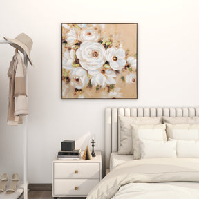 Traditional Hand-Painted Oil Painting Blooms Framed Wall Art