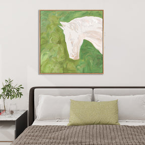 Minimalist Style Oil Painting Horse Framed Wall Art