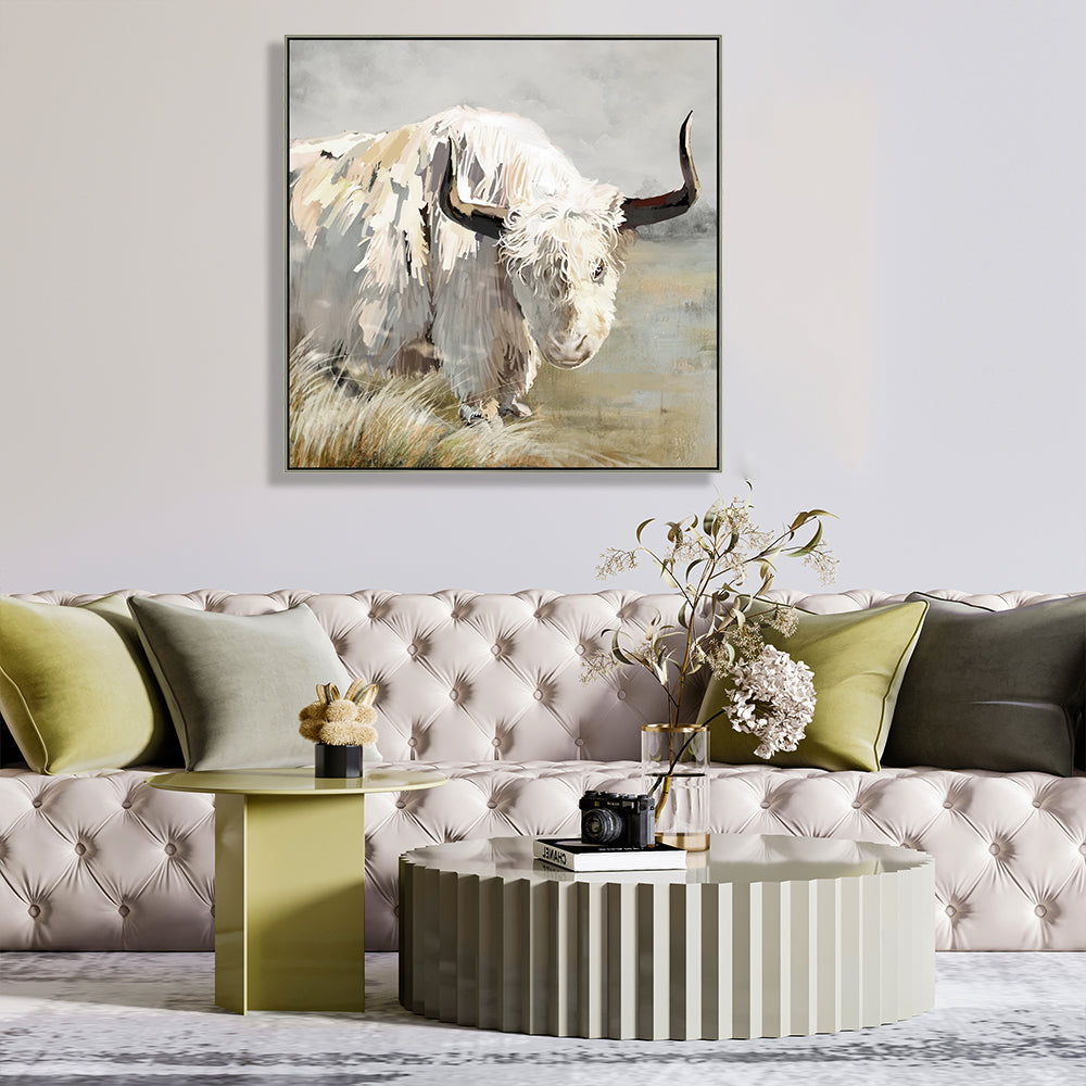 White Goat Half Hand Painted Oil Painting