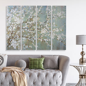 Traditional Oil Painting Cherry Blossom S/4 Canvas Print Wall Art