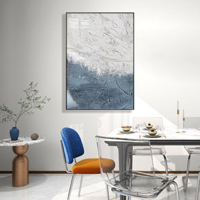 Contemporary Style Abstract Wavy Texture Framed Wall Art