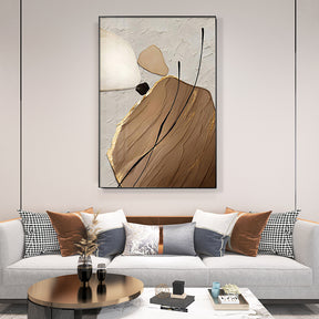 Contemporary Abstract Cascading Rocks Texture Framed Wall Art