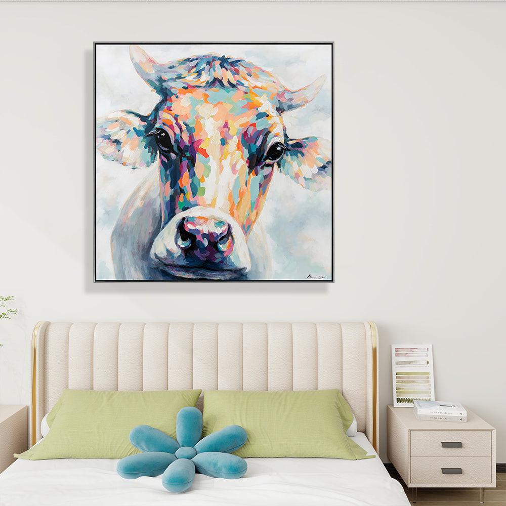 Animal Cow Hand Painted Canvas Wall Art