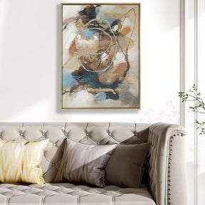 Modern Whirlwind Framed Hand-painted Wall Art