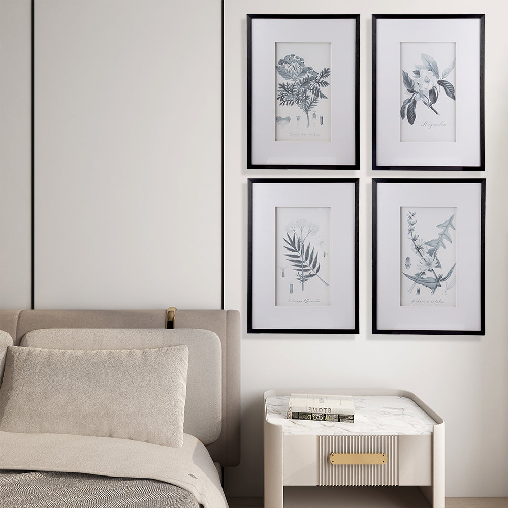 Farmhouse S/4 Sketch Botanical Picture Framed Wall Art