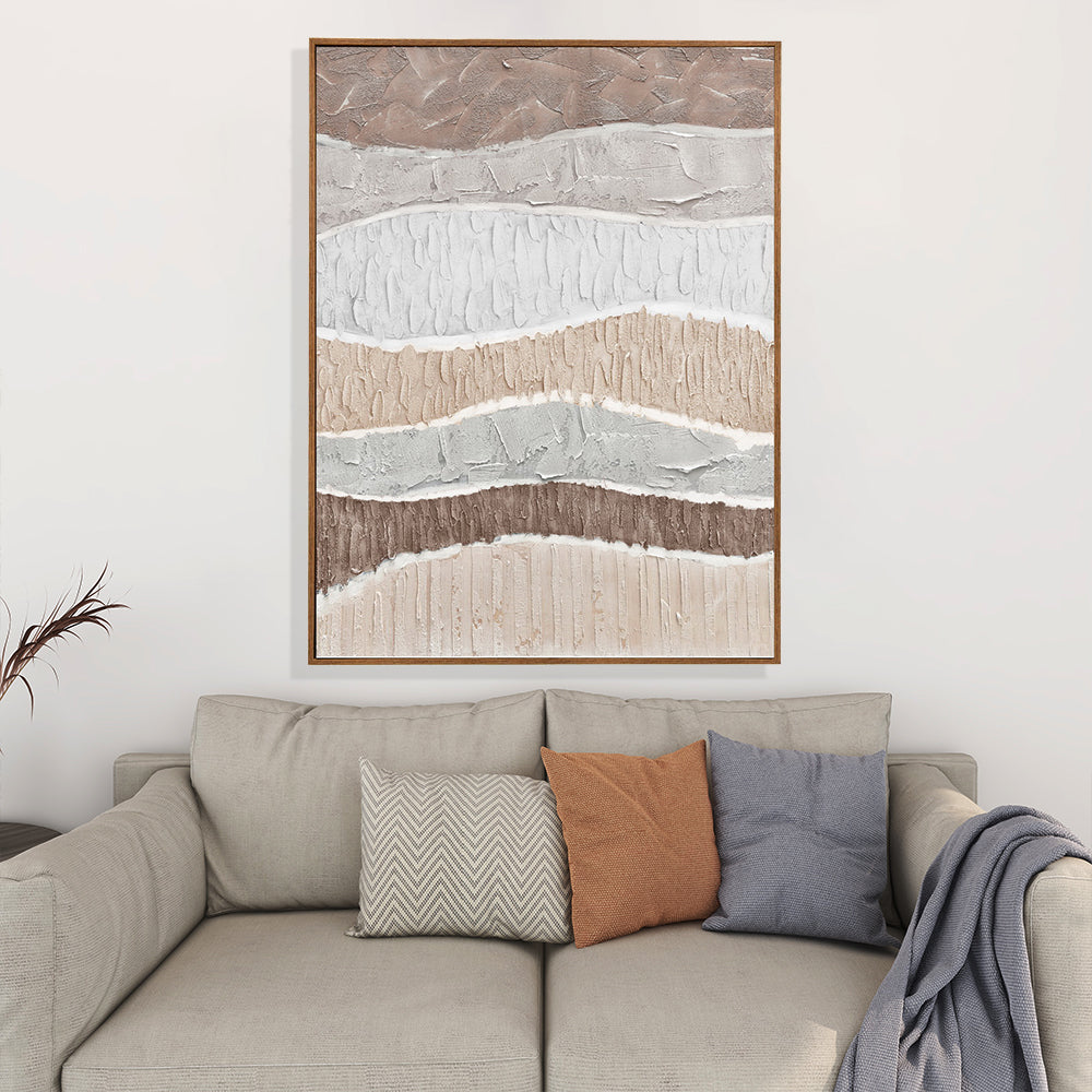 Hand Painted Abstract Water Waves Wall Art