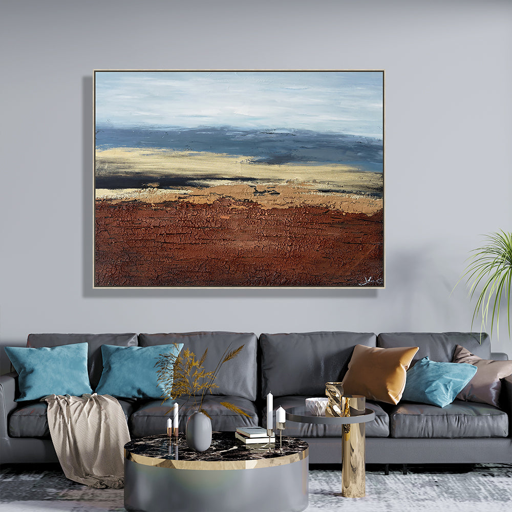 Blue And Brown Oil Painting Canvas Wall Art