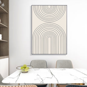 Triptych Nordic Geometric Abstract Lines Framed Wall Art