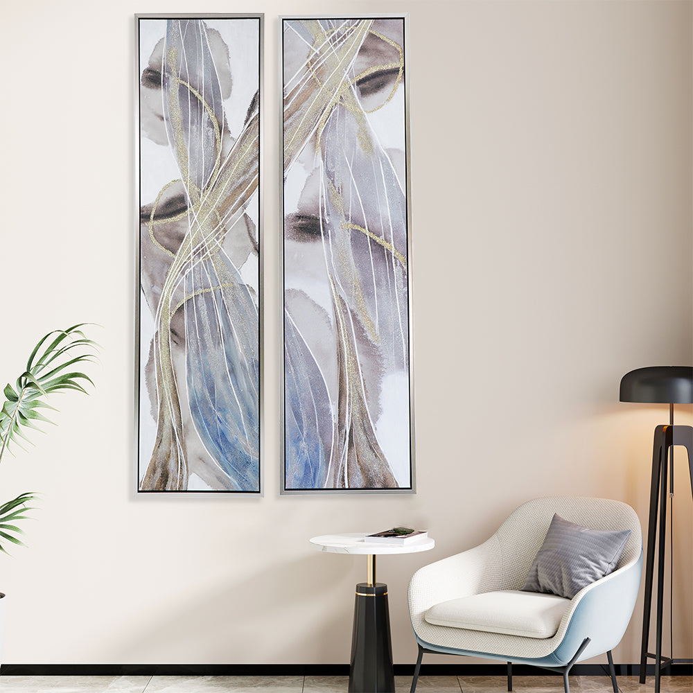 S/2 Abstract Rectangle Oil Painting Wall Art