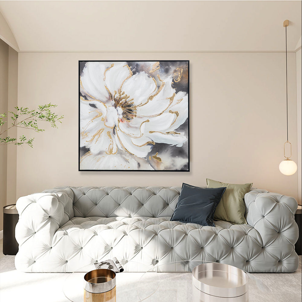 Traditional Hand-Painted Oil Painting Petals Framed Wall Art