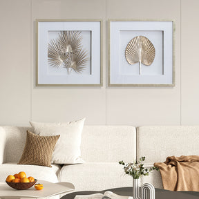 Minimalist Style S/2 Bohemian Gold Botanical Wall Arts