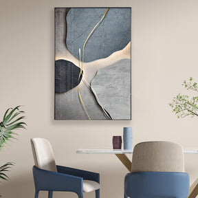 Contemporary Abstract Cascading Rocks Texture Framed Wall Art