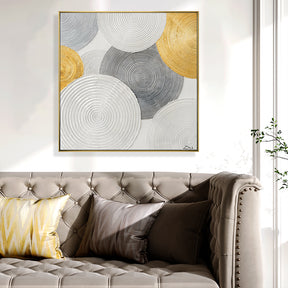 White And Gold Swirl Hand Painted Wall Art