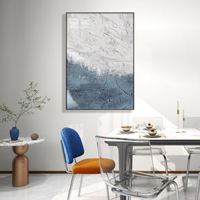 Contemporary Style Abstract Wavy Texture Framed Wall Art