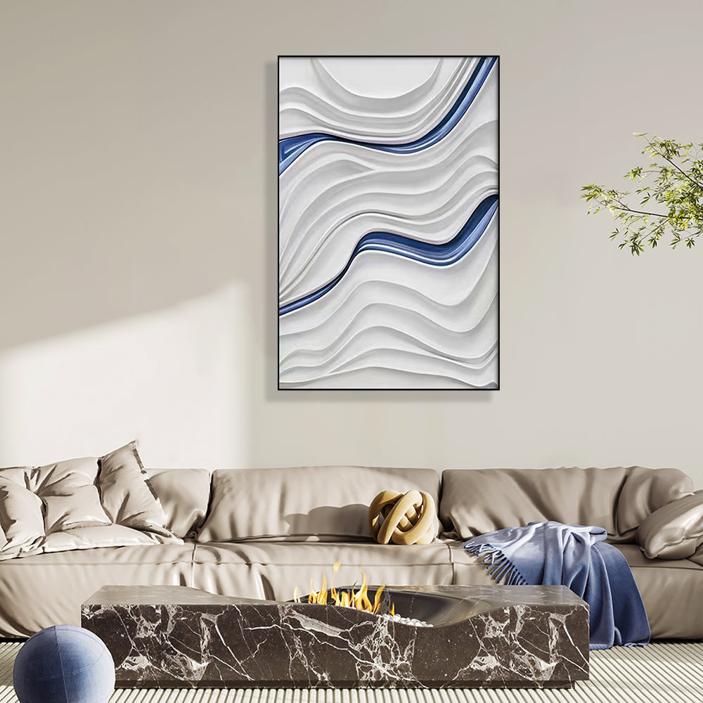 Contemporary Minimalist Abstract Geometric Wavy Wall Art