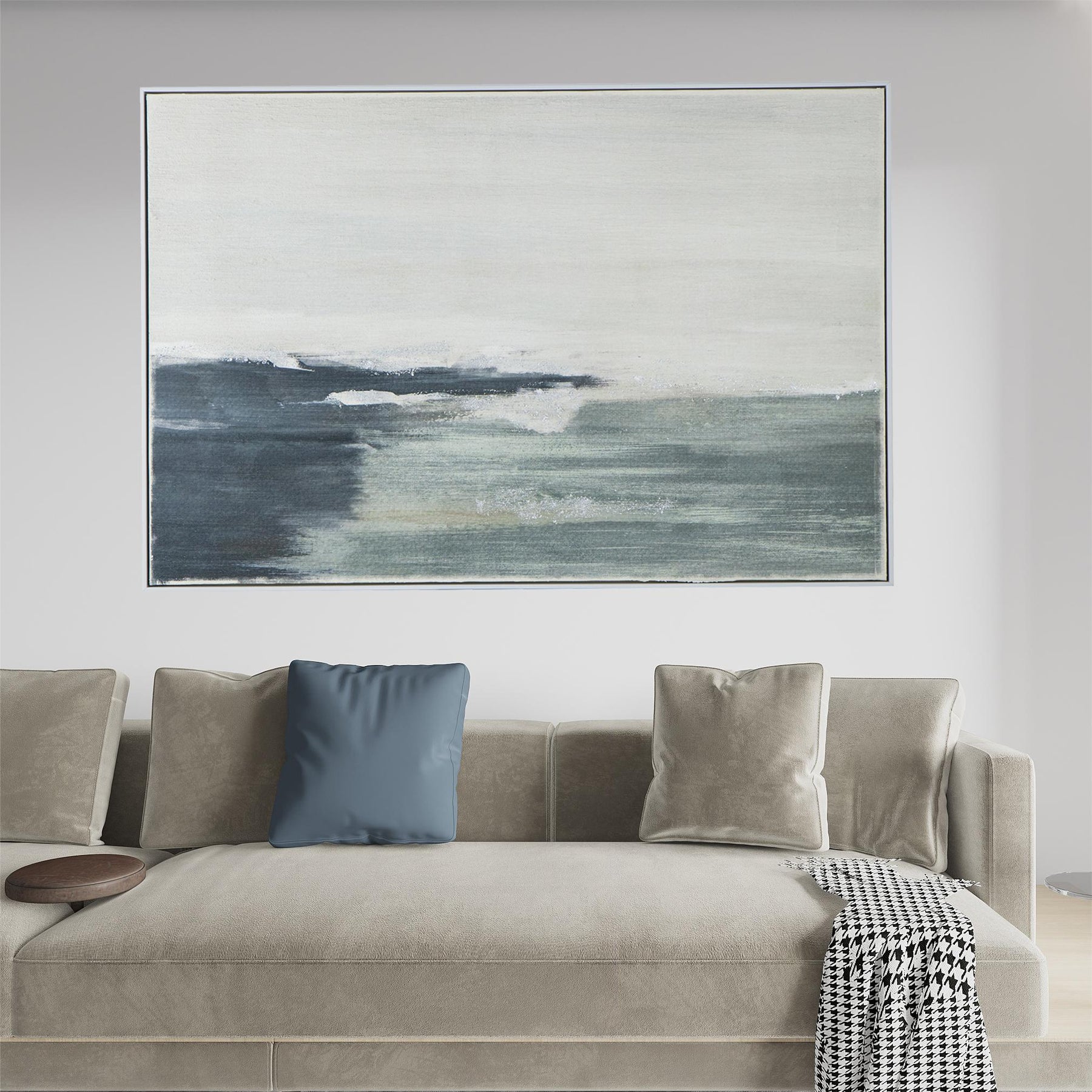 Oil Painting Ocean Waves Framed Wall Art