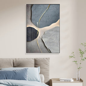 Contemporary Abstract Cascading Rocks Texture Framed Wall Art