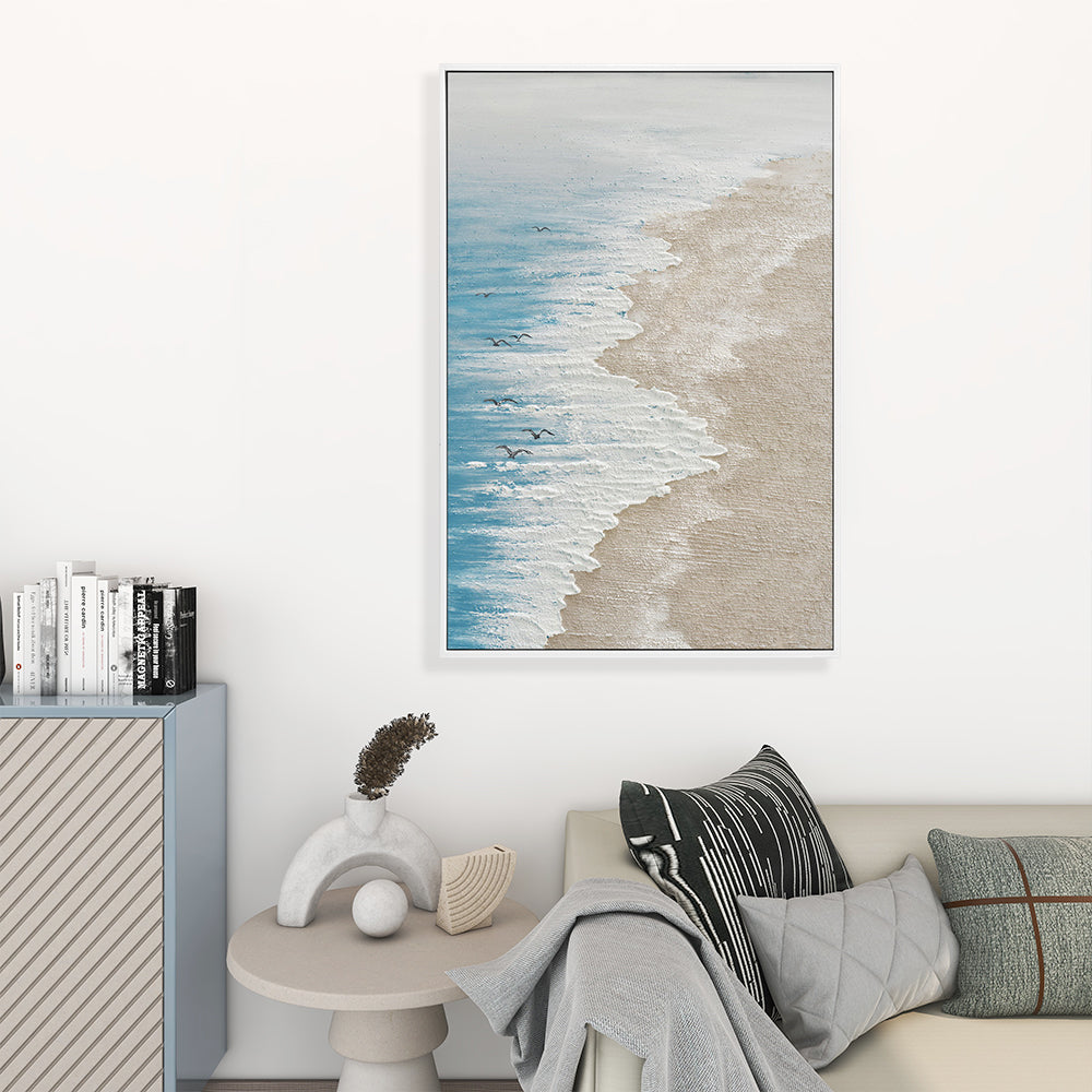 Sunny Beach Hand Painted Canvas Wall Art