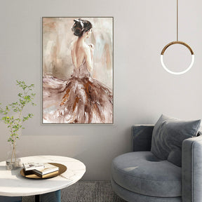 Elegant Lady Hand Painted Canvas Wall Art