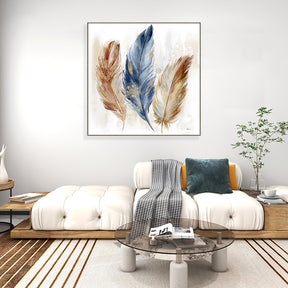 Feather Half Hand Painted Oil Painting Wall Art