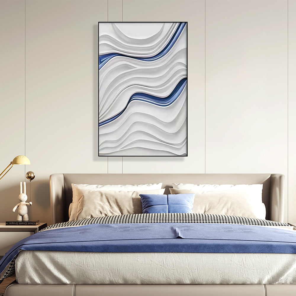 Contemporary Minimalist Abstract Geometric Wavy Wall Art